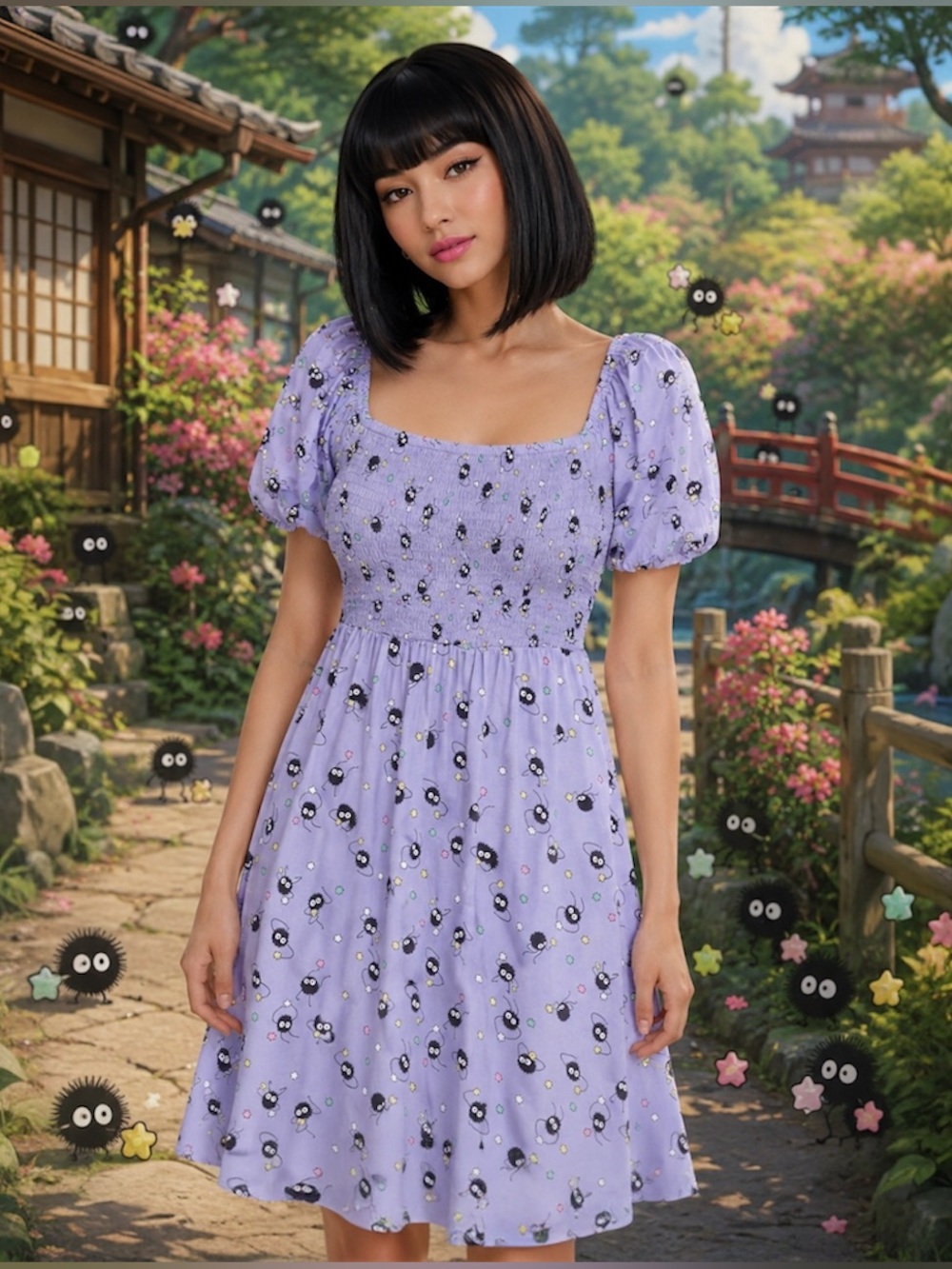 Studio Ghibli Spirited Away Soot Sprites Smock Dress